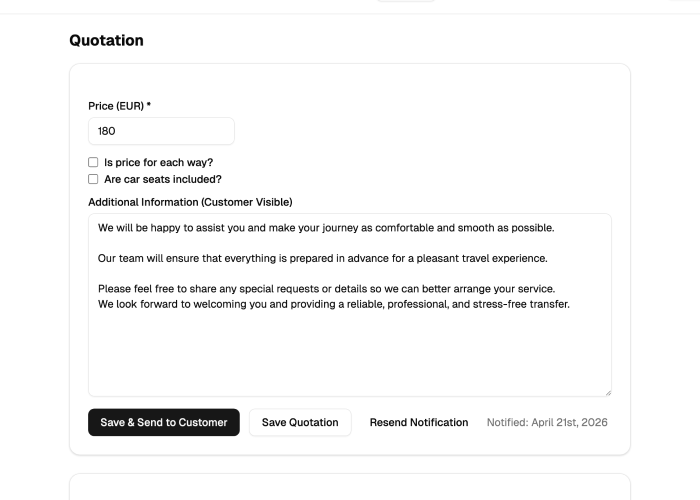 Quotation builder